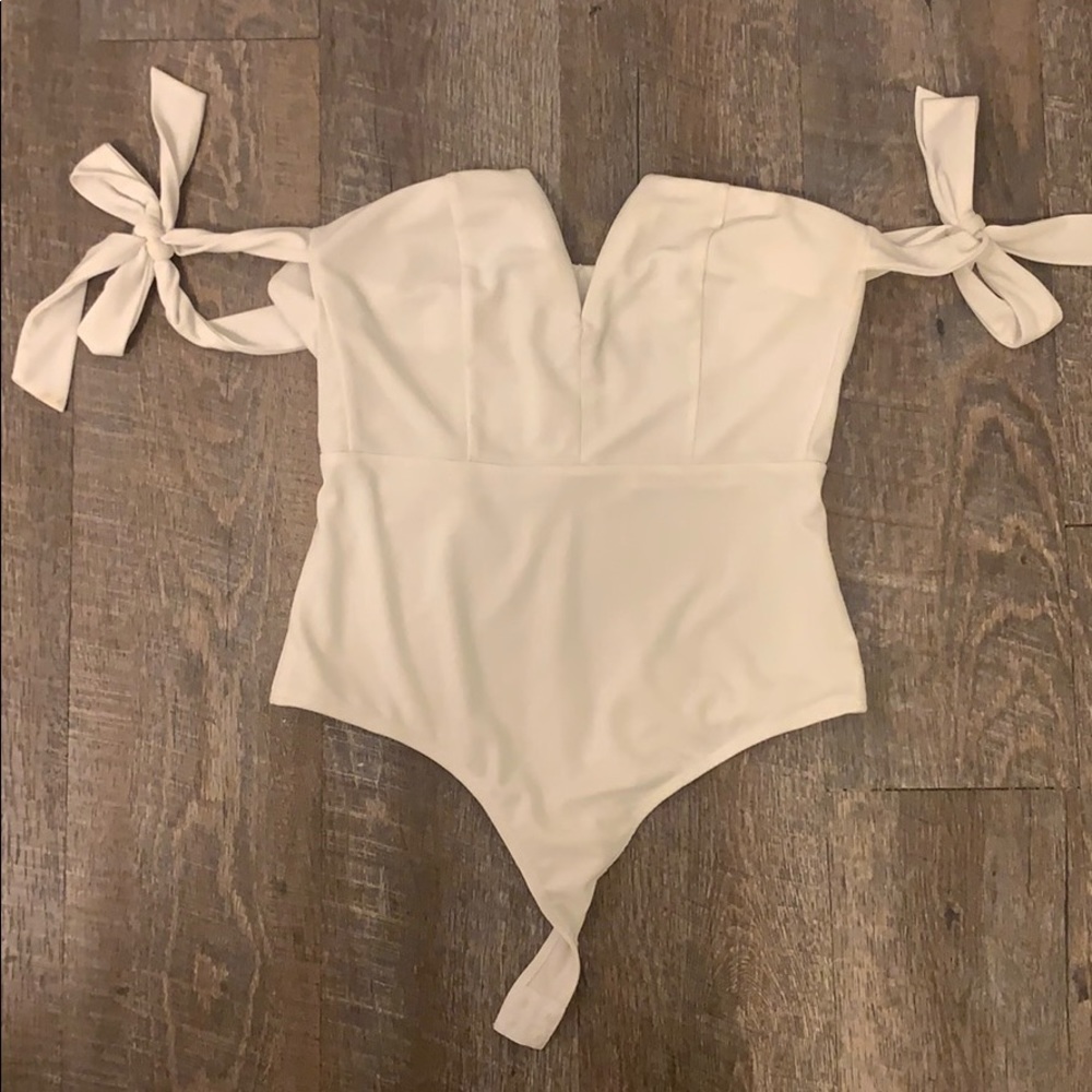 White fashion nova body suit